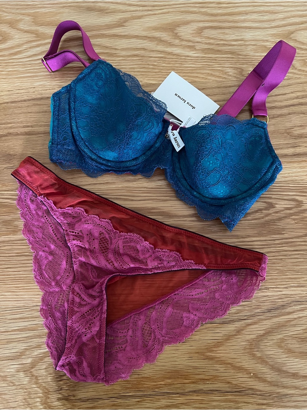 Dora Larsen Rae Lace Balconette Bra & Alba Brief Bundle 32B US 4 UK 8